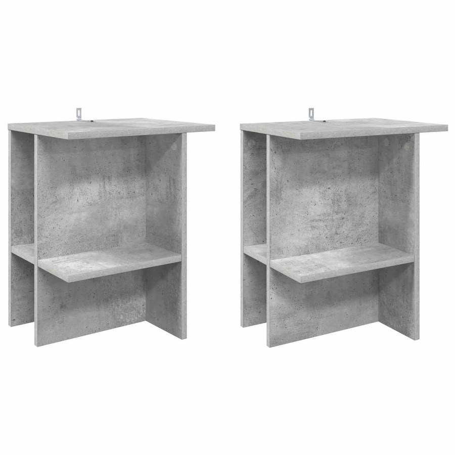 vidaXL Couchtisch Set aus 2 Stück in Betongrau, minimalistisches Design aus Holzwerkstoff, B/T/H: 40 x 30 x 49 cm - Bild 2