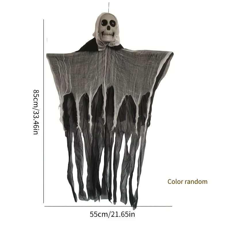 Lofytain Halloween Hängende Geister-Schädel-Skelett-Gaze als Gruselige Horror-Dekoration für Garten und Spukhaus - Bild 3