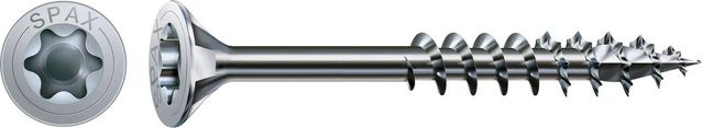 Spax Senkkopf Universalschraube für Holz mit T-Star Plus-Antrieb, Durchmesser: 6 mm, Länge: 50 mm, Farbe: Silber, 15 Stück - Bild 1