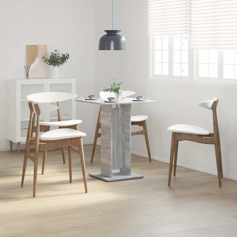 vidaXL Bistro-Tisch aus Holzwerkstoff in Grau, B/T/H: 60 x 60 x 75 cm - Bild 2