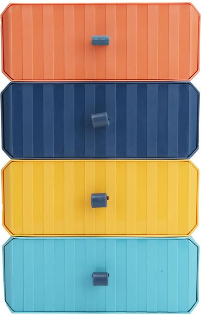 CosyHome Set aus 4 stapelbaren Aufbewahrungsboxen aus Kunststoff für Schreibtisch und Büro in Multicolor - Bild 1