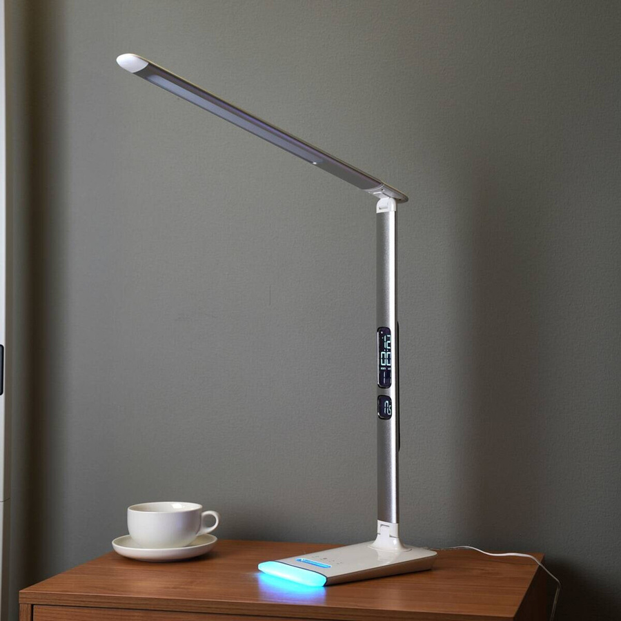 POCOline Schreibtischleuchte Apollo LED dimmbar in Silber und Weiß, Höhe: 52 cm - Bild 2