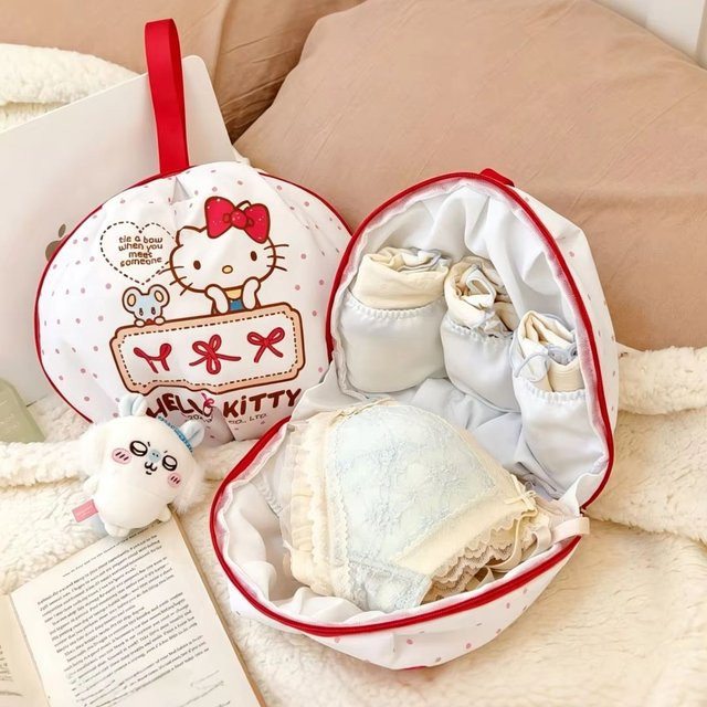 Sanrio Hello Kitty Aufbewahrungstasche für Unterwäsche, Kleidung und Socken in Weiß - Bild 1