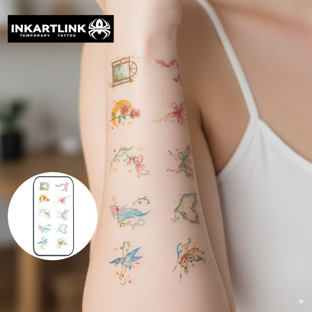 INKARTLINK Temporäre Tattoo Aufkleber, Wasserdicht - Bild 1