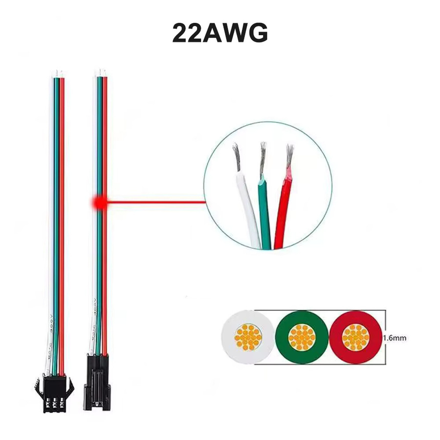 LS LED Verlängerungskabel 22AWG mit JST Stecker Männlich und Weiblich für WS2811 WS2812 WS2813 LED Streifen in Schwarz - Bild 4