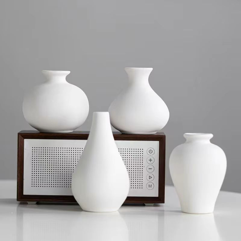Fünfteiliges Keramikvasen-Set in Weiß im minimalistischen Design für deine Tischdekoration - Bild 2