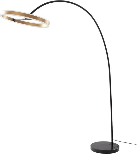 Lucande LED Bogenleuchte Yekta 10010706 in Schwarz aus Metall, dimmbar, moderne Stehlampe für das Wohnzimmer - Bild 1