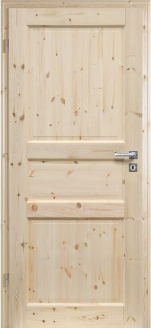 Radex Zimmertür 6002/03 aus Massivholz Kiefer in Braun und Beige, Anschlag Links, B/H: 73,5 x 198,5 cm - Bild 1