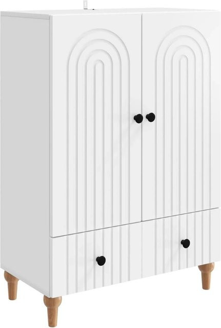 vidaXL Sideboard mit Schubladen in Weiß aus Holzwerkstoff, B/T/H: 66 x 34,5 x 95 cm - Bild 1