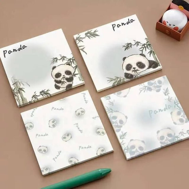 Kawaii Panda Notizblock mit selbstklebenden Aufklebern für Büro und Schule, Mehrfarbig - Bild 1