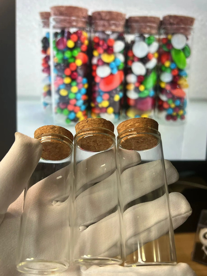 LYGIL Weihnachts-Glasflaschen mit Korkverschluss, transparent, 40 ml, B/T/H: 2,5 x 2,5 x 8 cm - Bild 6