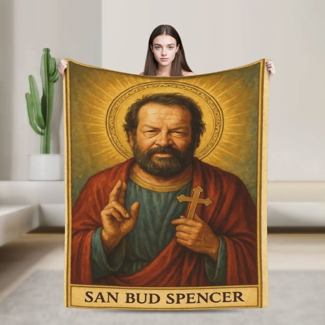 ReadyLazy Bud Spencer Jesus Plüschdecke aus Polyester in Multicolour - Bild 1