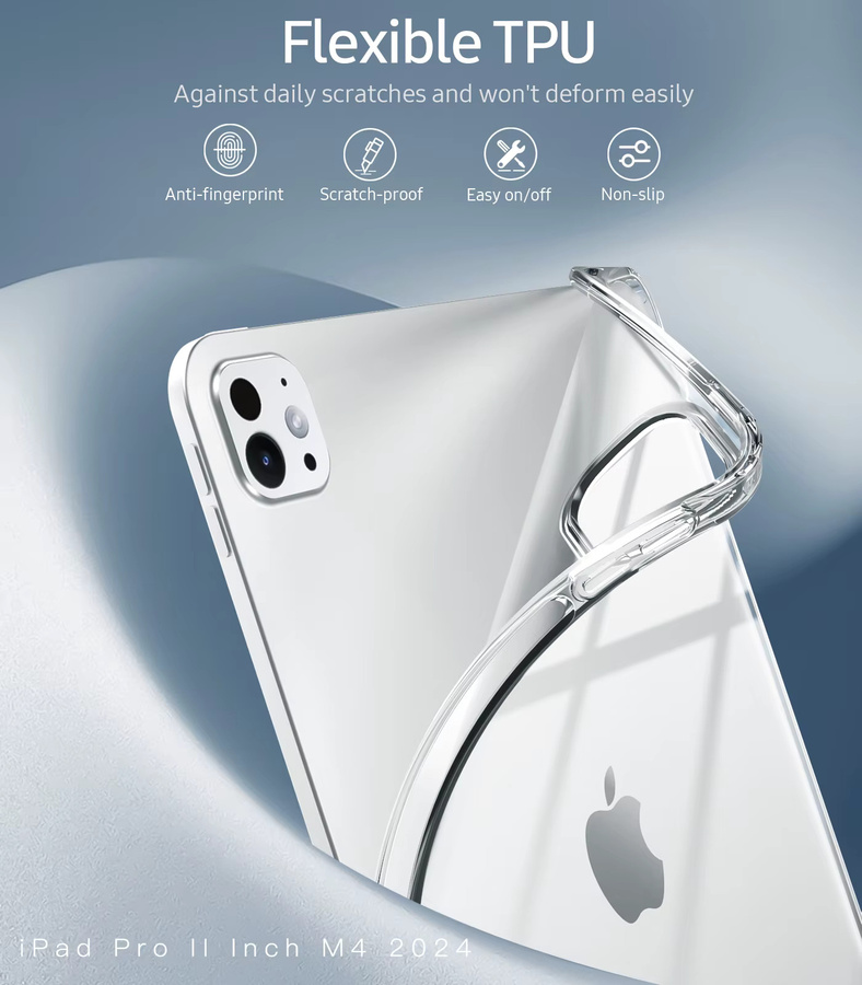 Dadanism Schutzhülle für iPad Pro 11 Zoll (M4) 2024, transparent, schlankes TPU-Design - Bild 3