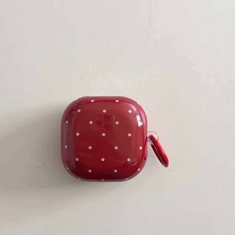 Stoßfeste Schutzhülle für Samsung Galaxy Buds 4 Pro, 3 Pro, 2 Pro, FE und Live in Rot mit Polka-Dot-Muster - Bild 5