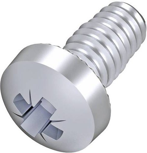 OBO Bettermann Gewindefurchende Schrauben mit Kreuzschlitz Pozidriv, Stahl verzinkt, Farbe Silber, 100 Stück, Durchmesser: 4 mm, Länge: 8 mm - Bild 1