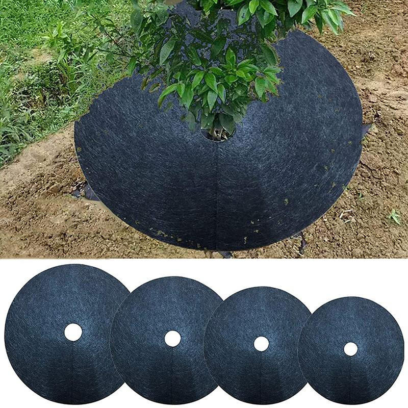 Lanzhong home life 12 Stück Ökologische Baumschutz-Unkrautmatten als Runde Mulchringe und Pflanzenabdeckung für den Garten, Durchmesser: 15 cm, Höhe: 2 cm - Bild 8