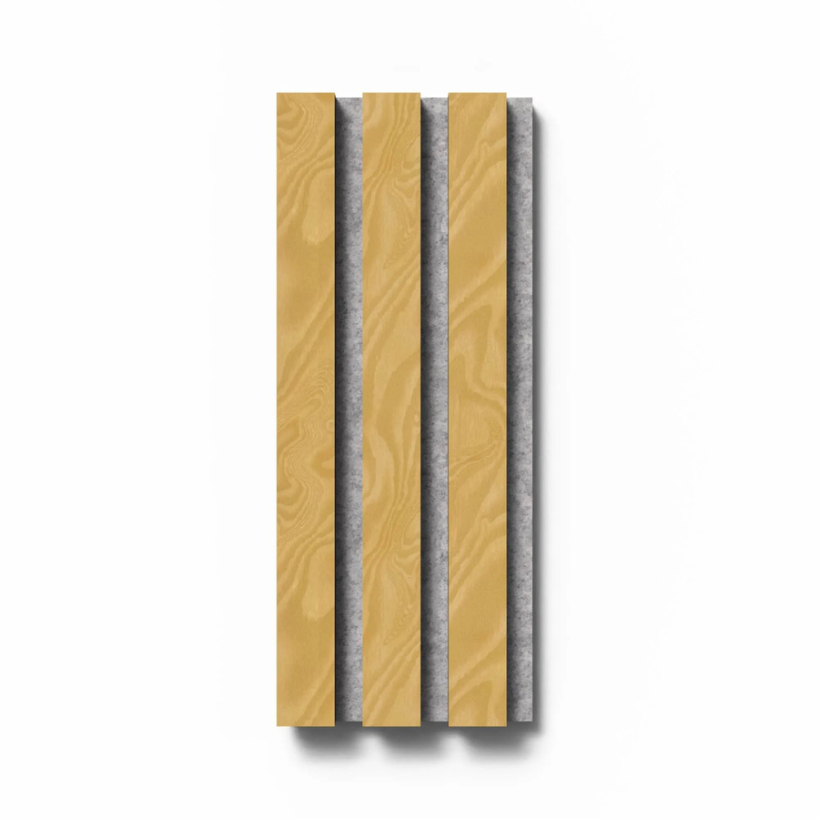 Denpanels Akustikpaneel Muster Esche Natur Geölt in Schwarz und Grau mit Filz im skandinavischen Stil B: 29,5 cm, H: 15 cm - Bild 2