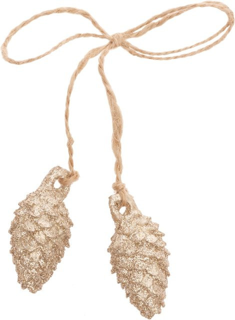 Rico Design Weihnachts-Hänger Zapfen aus Polyresin in Gold, B: 2,5 cm, H: 4 cm - Bild 1