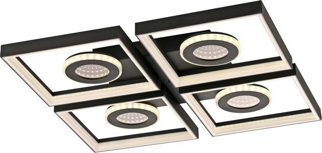 Paul Neuhaus LED-Deckenleuchte Traforo Schwarz B: 53 cm, T: 53 cm, H: 6,2 cm - Bild 5