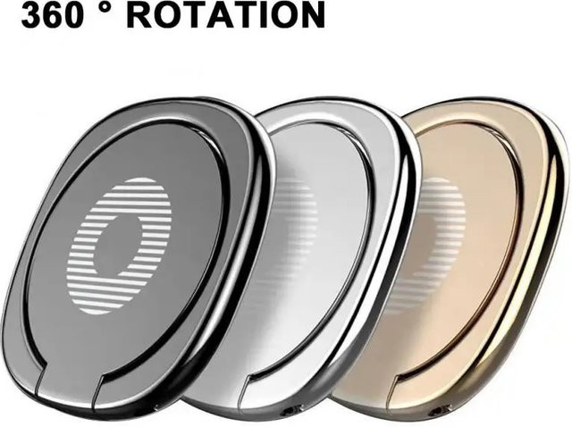 Universeller magnetischer Handy-Ständer mit 360 Grad Drehung und Fingerringhalter in Gold - Bild 1