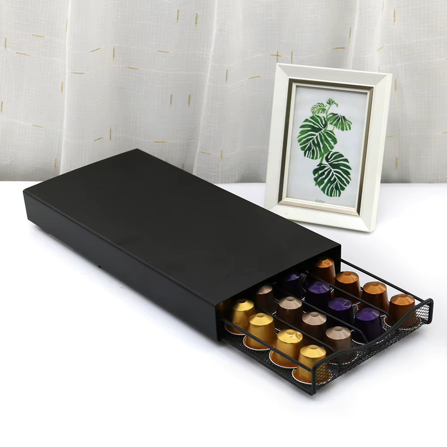 Nespresso Kapselhalter aus Metall in Schwarz für 40 Kapseln als Organizer-Schublade - Bild 4