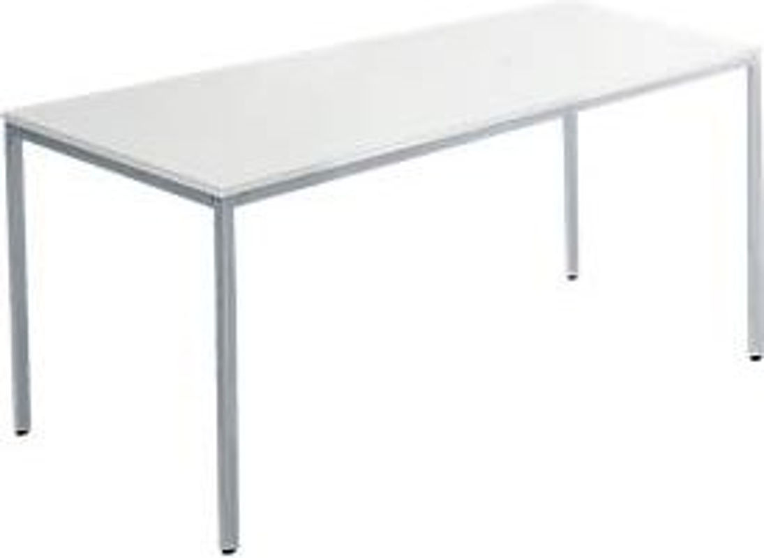 Schäfer Shop Pure Stahlrohrtisch für dein Büro, Rechteck, B/T/H: 140 x 70 x 72 cm, grau/weißaluminium - Bild 2