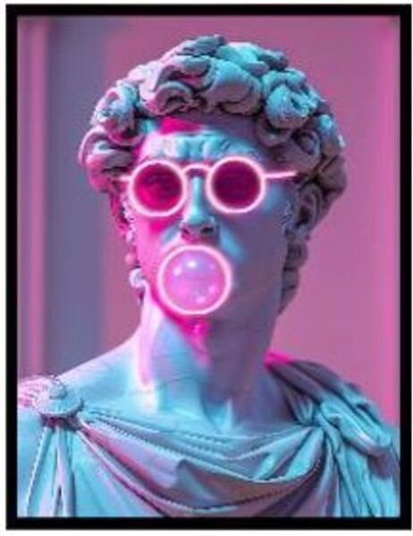 LED Wandbild CHEEKY DAVID von Kare Design in Multicolour, abstraktes Grafikdesign, B: 120 cm, H: 80 cm - Bild 1