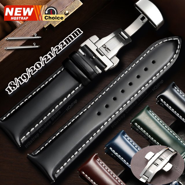 HQstrap Smartwatch Lederarmband, Schmetterlingsverschluss, Leder - Bild 1