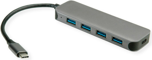 Value USB-Hub 4 Port USB-A USB 3.2 Gen1 5 GBit/s mit USB-C Stecker Schwarz und Grau 14.99.5038 - Bild 2