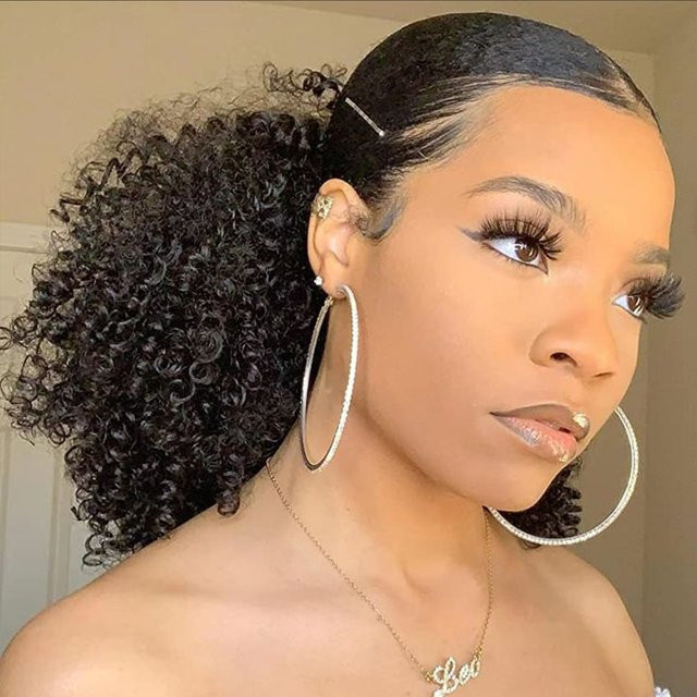 Tomiyaa Afro Kinky Curly Haarverlängerungen, Echthaar-Extensions, Unisex - Bild 1