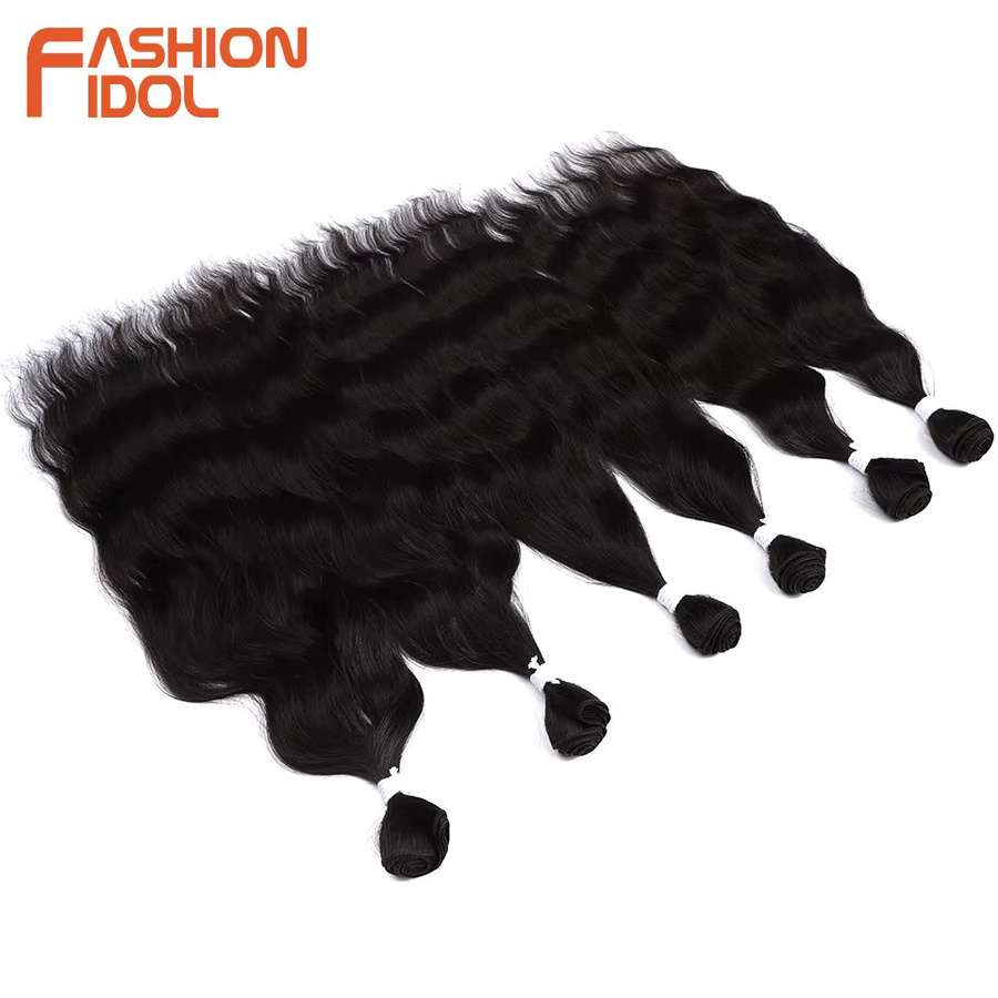 FASHION IDOL Wasserwellen-Haarbündel Synthetische Haarverlängerungen, Ombre Braun - Bild 4