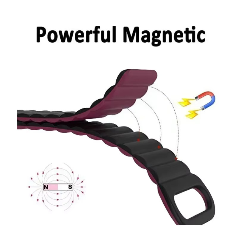 NEY Uhrenarmband Silikon, Magnetisch, Schwarz, Xiaomi Mi Band 8 9 Pro, Redmi Uhr 4 5 - Bild 1