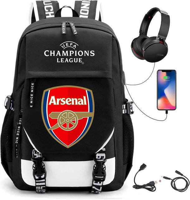 3-teiliges Schulrucksack-Set in Schwarz aus Oxford-Stoff mit großem Fassungsvermögen inklusive Federmäppchen und Schultergurt - Bild 1