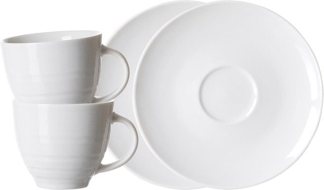 Ritzenhoff & Breker Espressotassen mit Untertassen Suomi, 2er Set, Weiß, 90 ml - Bild 1