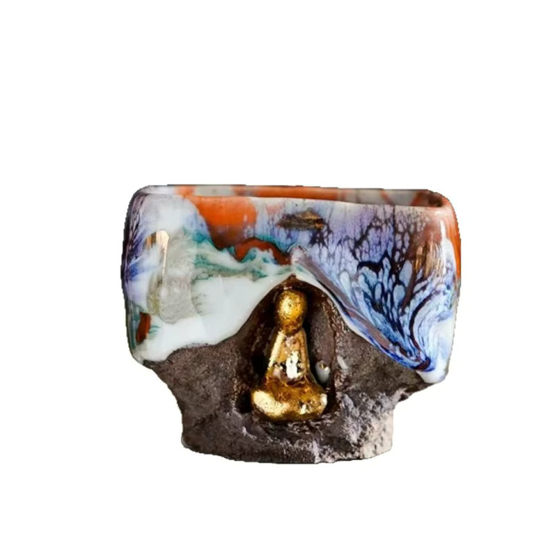 Handgefertigtes Zen Teetassen-Set aus Keramik in Mehrfarbig für Teezeremonien und Meditation - Bild 5