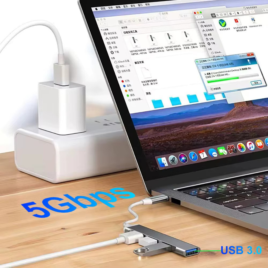 Kebidumei 5-in-1 USB C Dockingstation mit USB 3.0 Hub und 65 W PD Ladung für Laptop und MacBook Pro - Bild 3