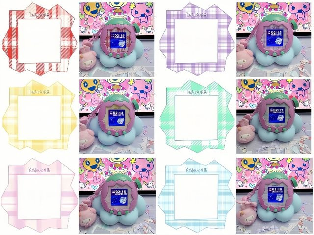 Bandai Tamagotchis Paradise Panel Papier, Chiikawa Plaid Macaron Cartoon Panel Haustier Maschinenzubehör - Bild 1