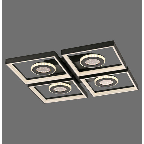 Paul Neuhaus LED-Deckenleuchte Traforo Schwarz B: 53 cm, T: 53 cm, H: 6,2 cm - Bild 4