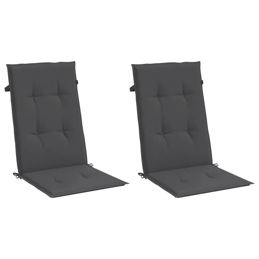 vidaXL Hochlehner-Auflagen 2er-Set Melange Anthrazit aus Polyester, B/T/H: 120 x 50 x 4 cm - Bild 2
