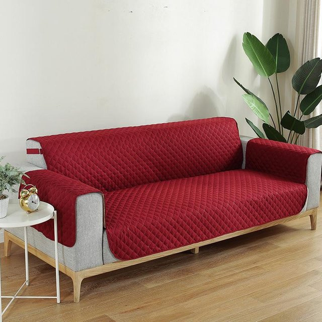 BC Pet Supplies Sofa-Schonbezug aus Polyester und Mikrofaser, wasserabweisend und rutschfest, Rot, B: 77 cm, L: 178 cm - Bild 1