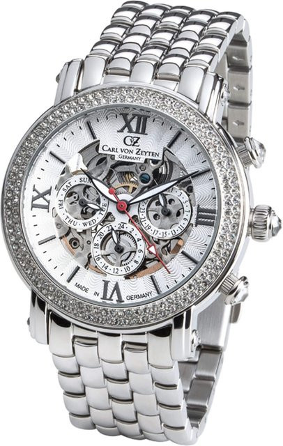 Carl von Zeyten Damenuhr Automatik, Edelstahl, Weiß, 40 mm, 5 ATM - Bild 1