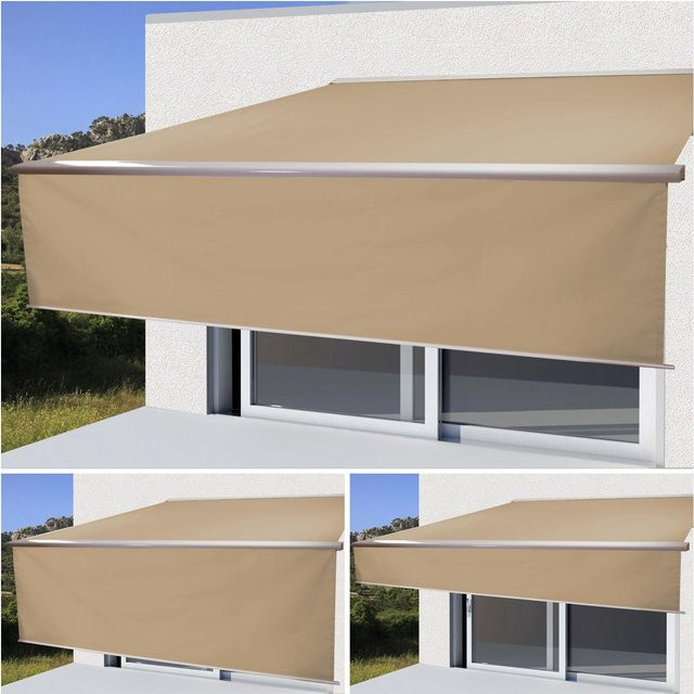 Elektrische Kassetten-Markise H124 MCW mit ausfahrbarem Volant, Breite: 5 m, Ausladung: 3 m, Farbe: Creme, Material: Polyester - Bild 1