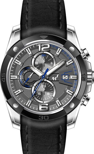 HEINRICHSSOHN Herrenuhr, Quarz, Edelstahl, Leder, Silber, Grau, 10 ATM - Bild 1