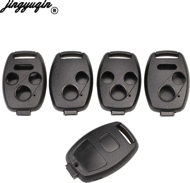 Jingyuqin Ersatzgehäuse für Honda Accord Civic Fit Odyssey Element CRV Jazz HRV Pilot Remote Key Shell, 2 oder 3 Tasten, Schwarz - Bild 1