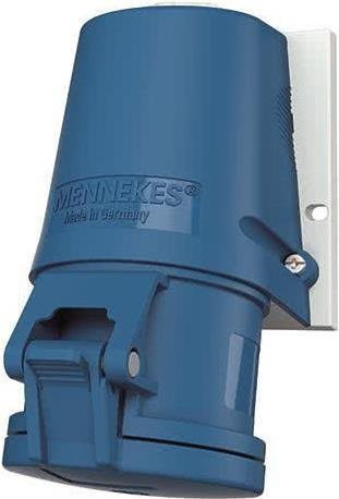 Mennekes TwinCONTACT Wanddose 32A 3p 6h 230V IP44 Blau - Bild 1