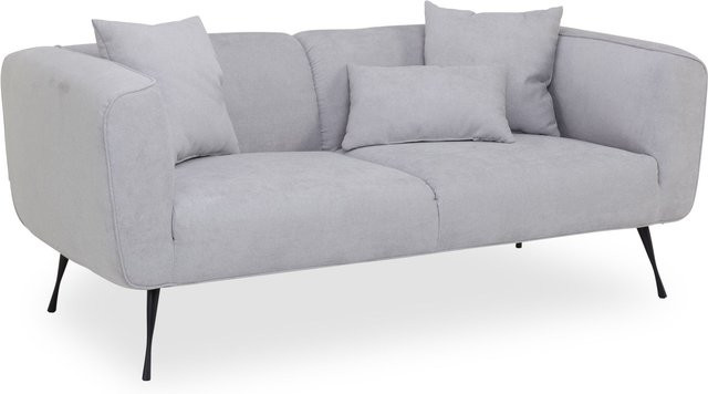 Modernes 2-Sitzer Sofa ADELMO in Gelb mit Stoffbezug, B/T/H: 185 x 85 x 75 cm - Bild 1