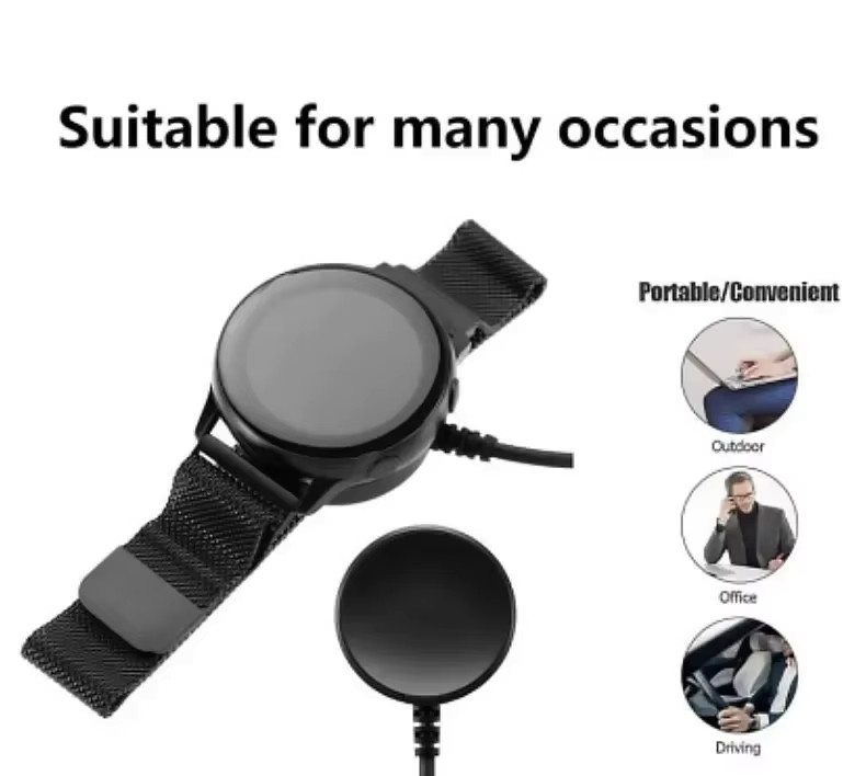 Uhrenladegerät für Samsung Galaxy Watch 5 Pro, 4, 3 Active, 2, 1 und Gear Sport/S3, tragbare Ladestation mit USB-C, Schwarz - Bild 6