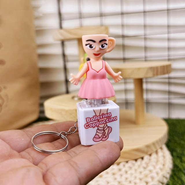 Schlüsselanhänger Tralalero Tralala, Leuchtender Knopf mit Ton, Unisex - Bild 1