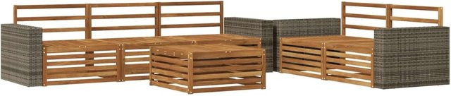 vidaXL Outdoor-Sofagarnitur aus Akazie Massivholz in Braun, 6-teiliges Set mit Latten-Design und Tisch - Bild 1