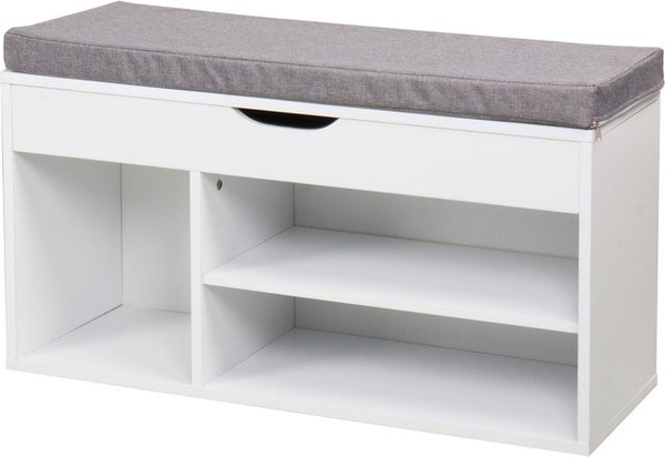 HTI-Living Garderobenbank Kara mit Schuhregal in Weiß, B/T/H: 80 x 30 x 46 cm